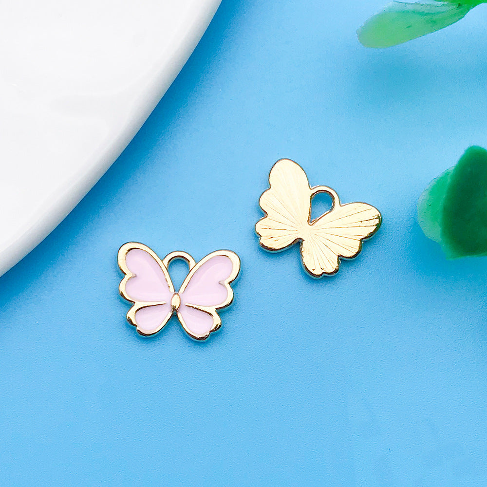 Wholesale Dripping Oil Girl Heart Pink Cartoon Cute Alloy DIY Necklace Bracelet Pendant